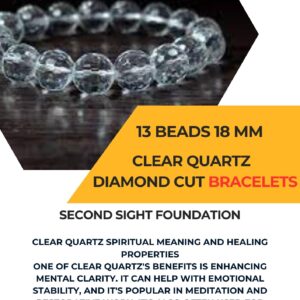 Clear Quartz Diamond Cut Bracelets 13 beads 12 MM