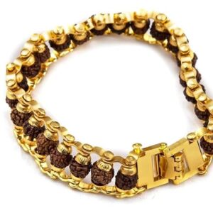 5-Mukhi Modern Gold Plated Rudrakhsa Bracelete