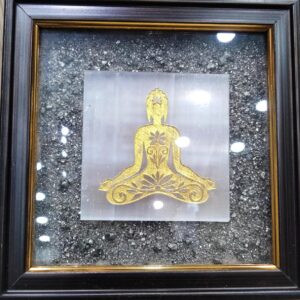 PYRITE WITH CELENITE BUDDHA 12 INCH